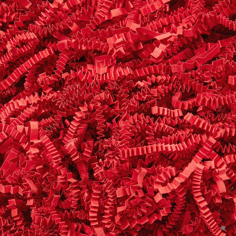 Mefleet 1 LB Crinkle Cut Paper Shred Filler Red Crinkle Shredded Paper for Gift Box - Gift Basket Bag Filler - Grass Cushion Stuffing for Valentine's Day Holiday Packaging Wrapping - Image 1